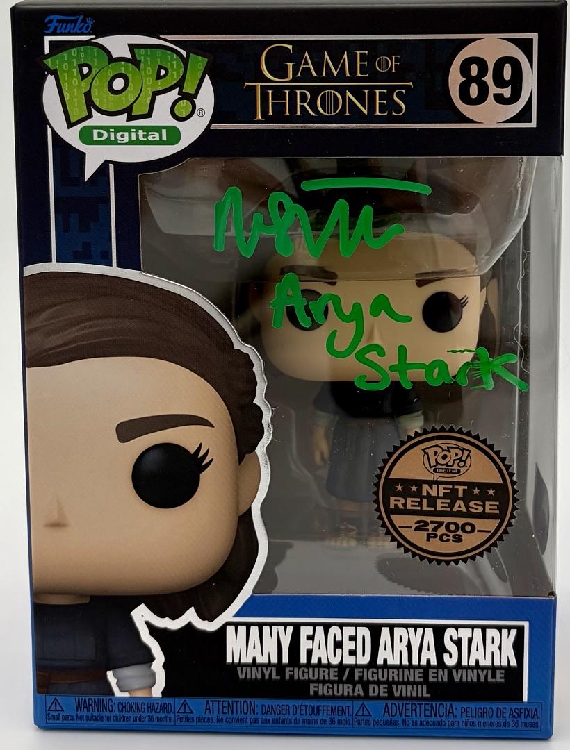 Maisie Williams Signed Funko Pop #89 Arya Stark w/character name (Game Of Thrones) *VERY RARE* - SWAU COA